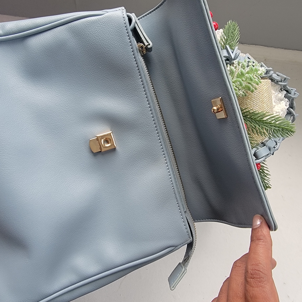 Mario Valentino Sky Blue Hobo Bag